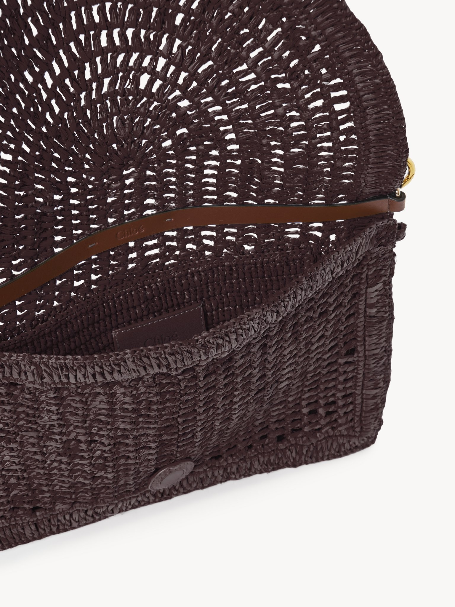 SUMMER BANANA FLAT POUCH WITH STRAP IN RAFFIA - 5