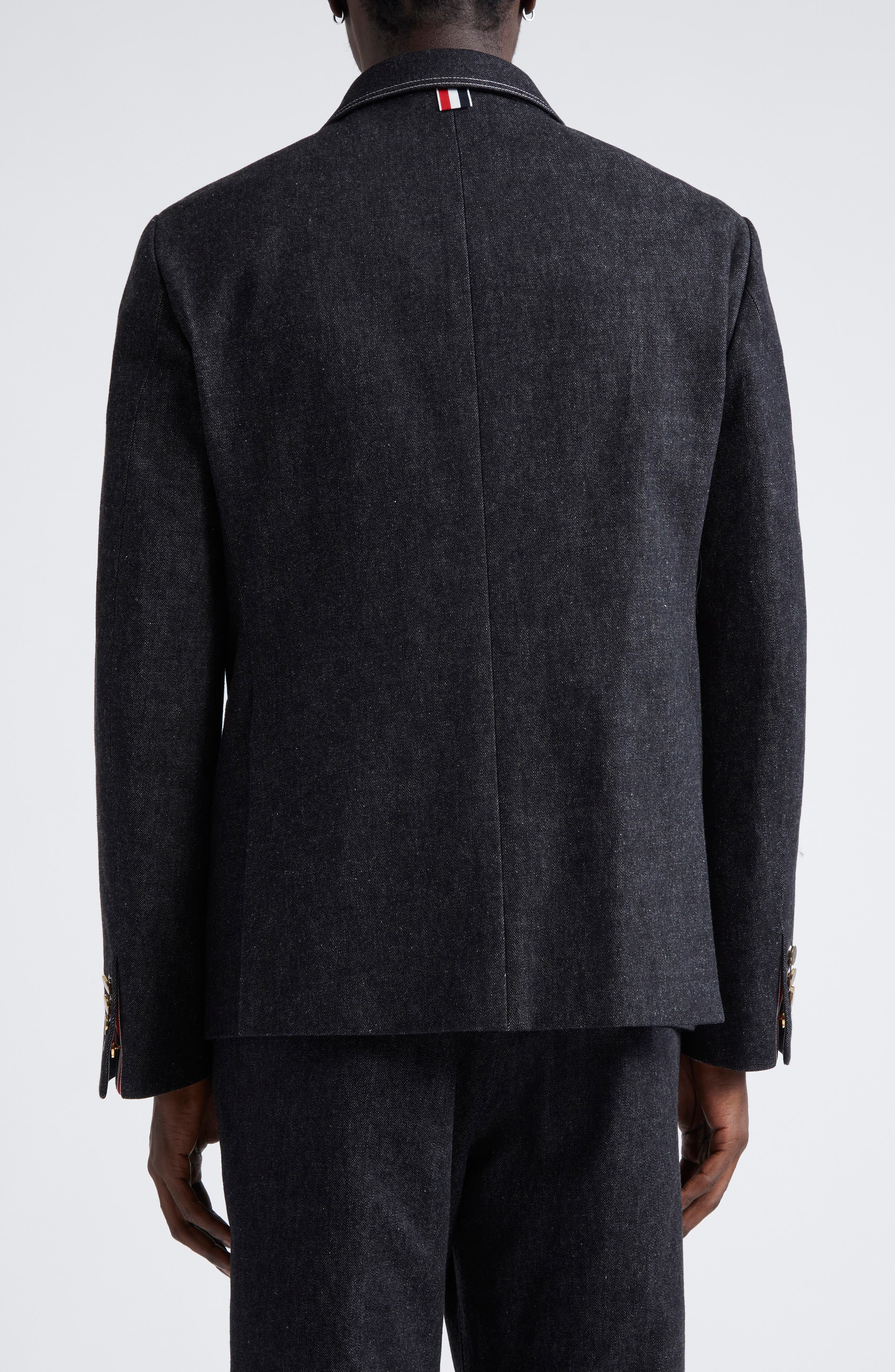 Thom Browne Unconstructred Classic Denim Sport Coat in Black at Nordstrom - 3