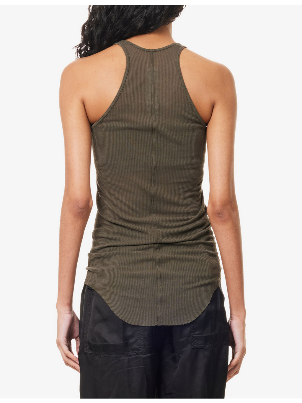 Basic Ribbed Woven-Blend Top - 4