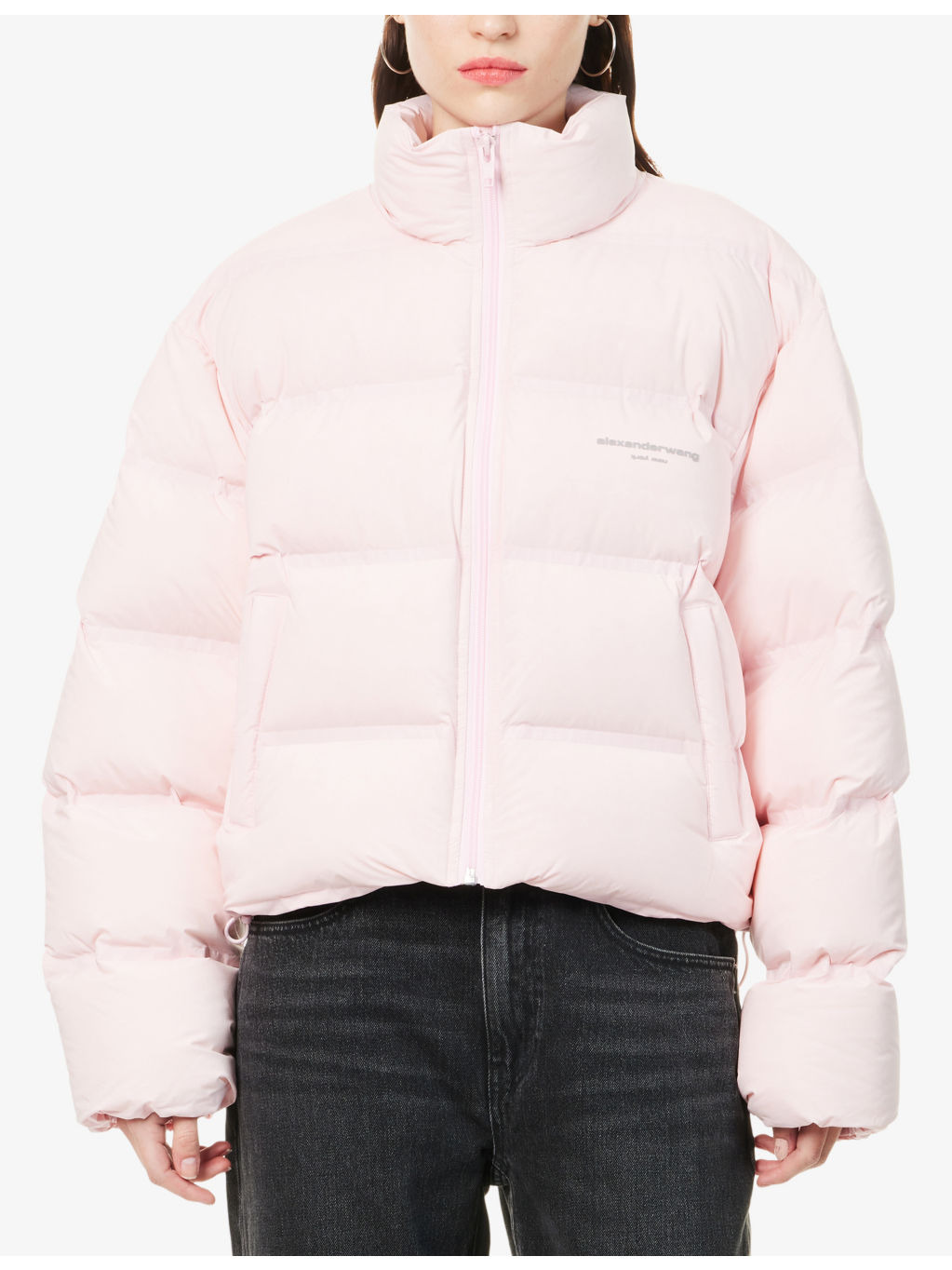 Reflective-Logo Cropped Stretch-Woven Down Jacket - 3