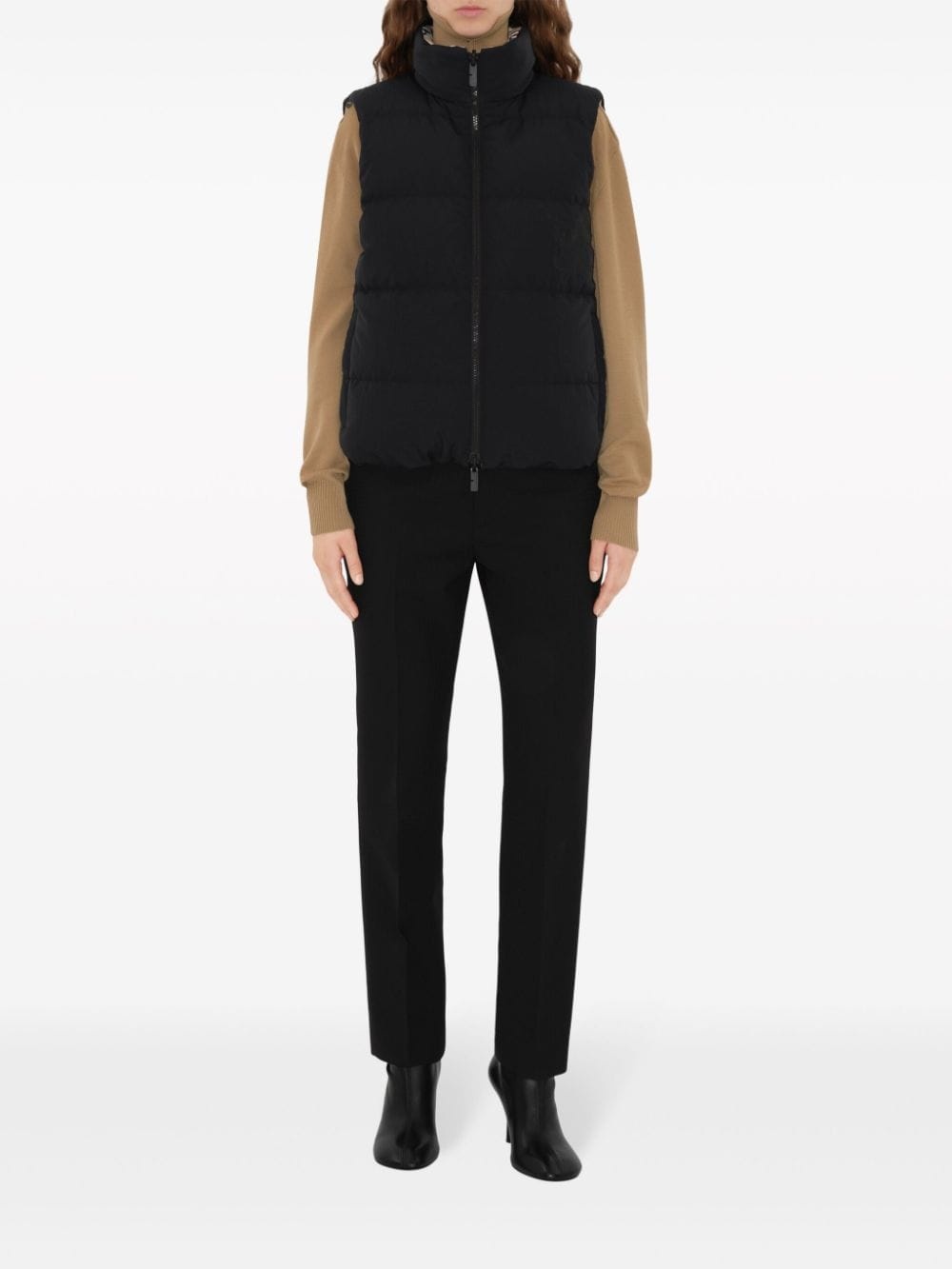 check-print reversible  puffer gilet - 5