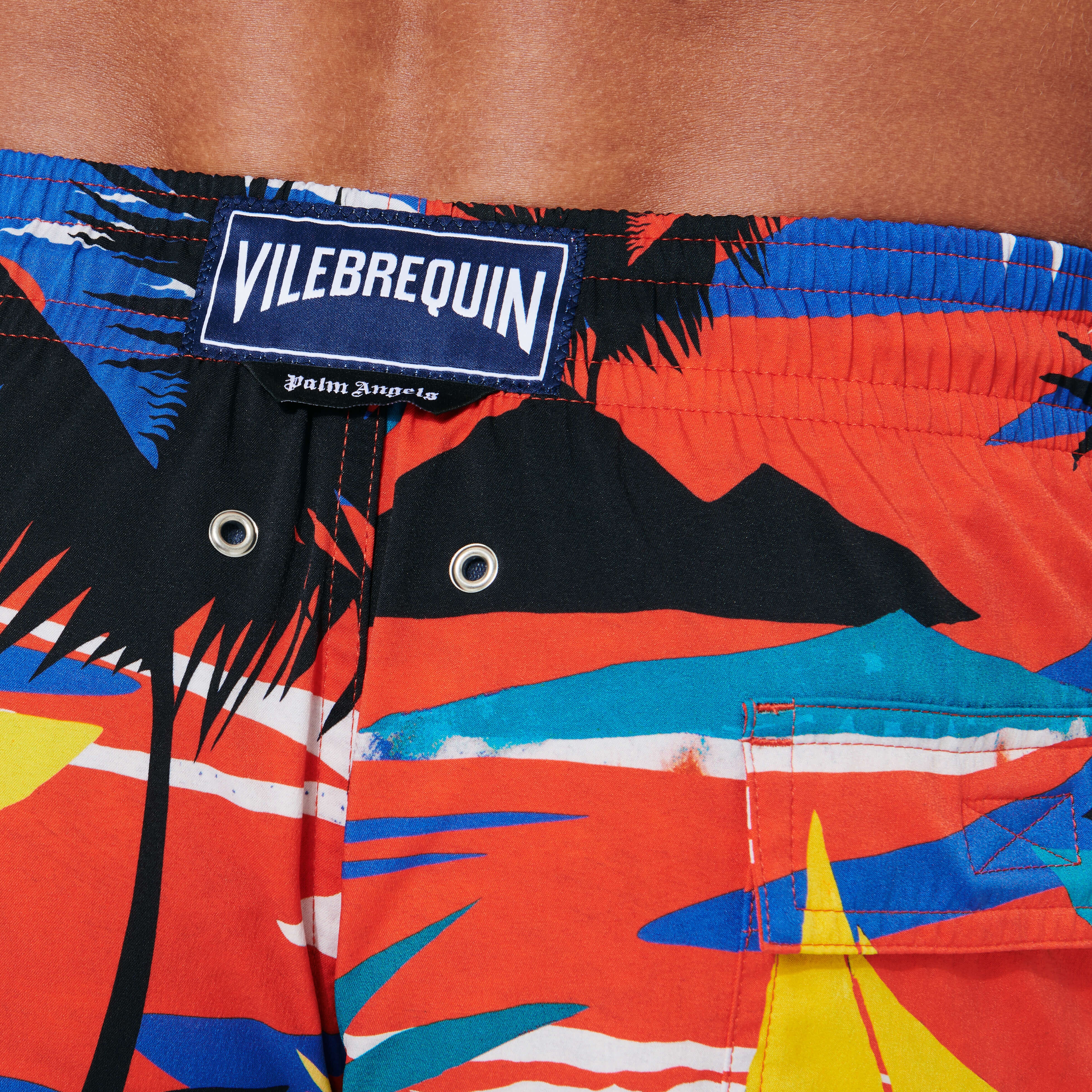 Men Stretch Swim Trunks Hawaiian Stretch - Vilebrequin x Palm Angels - 7