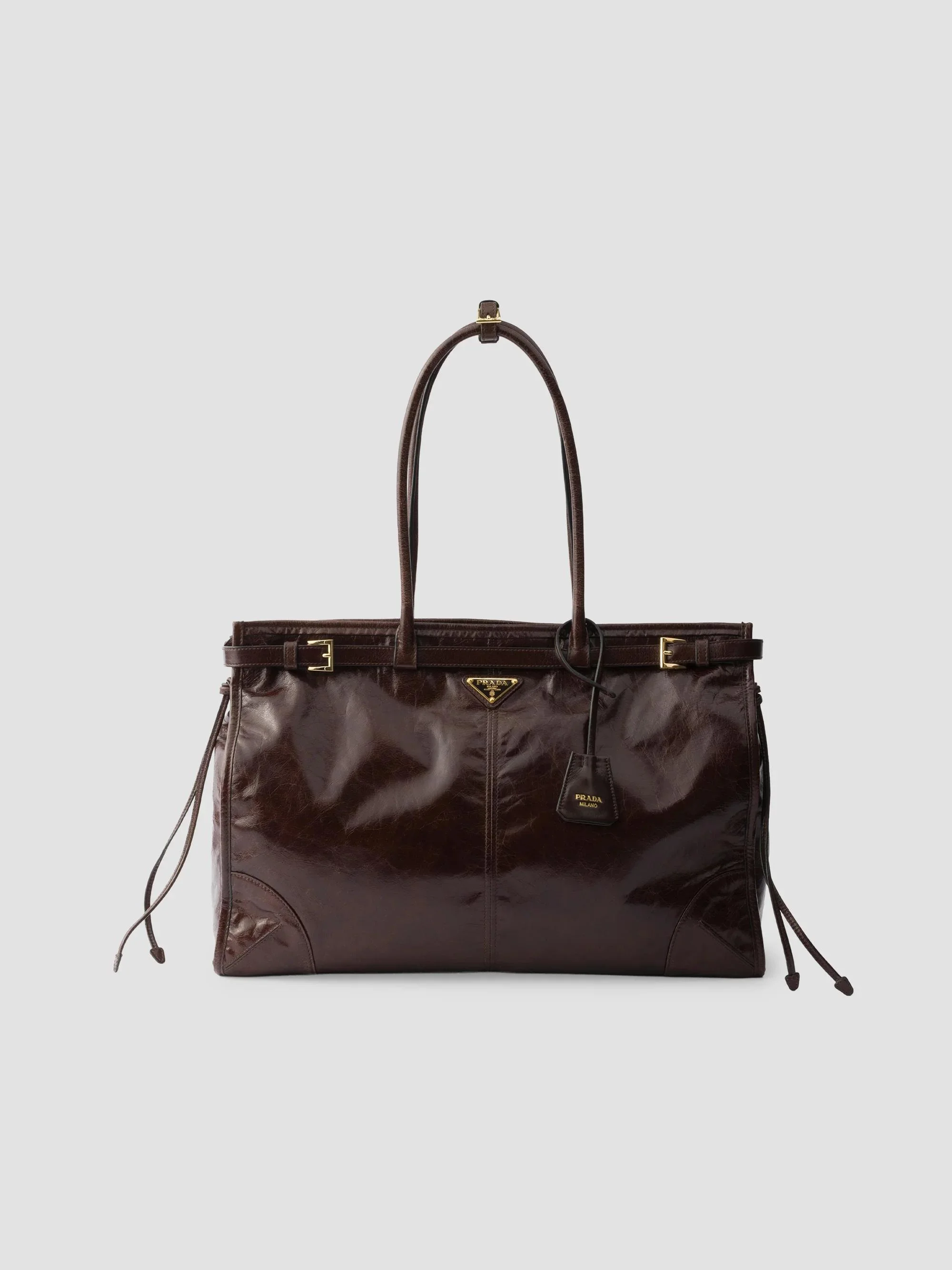 Women's Bonnie Extra-Large Leather Top Handle Bag - Dark Brown - 1