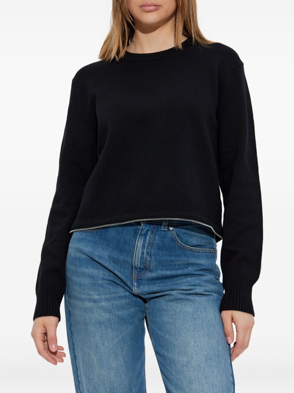 crew-neck cropped sweater - 3