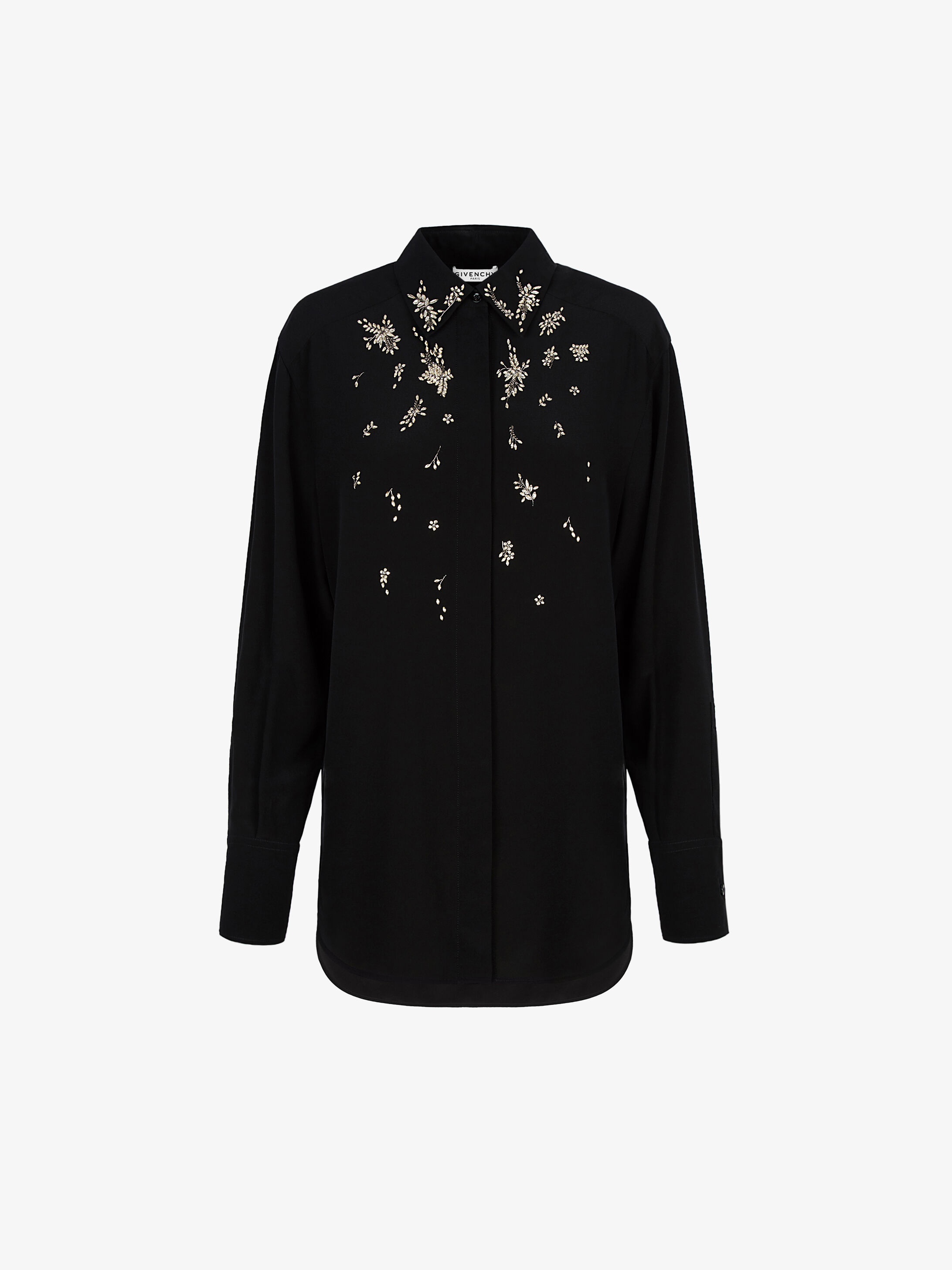 Crystals embroidered shirt in silk - 1