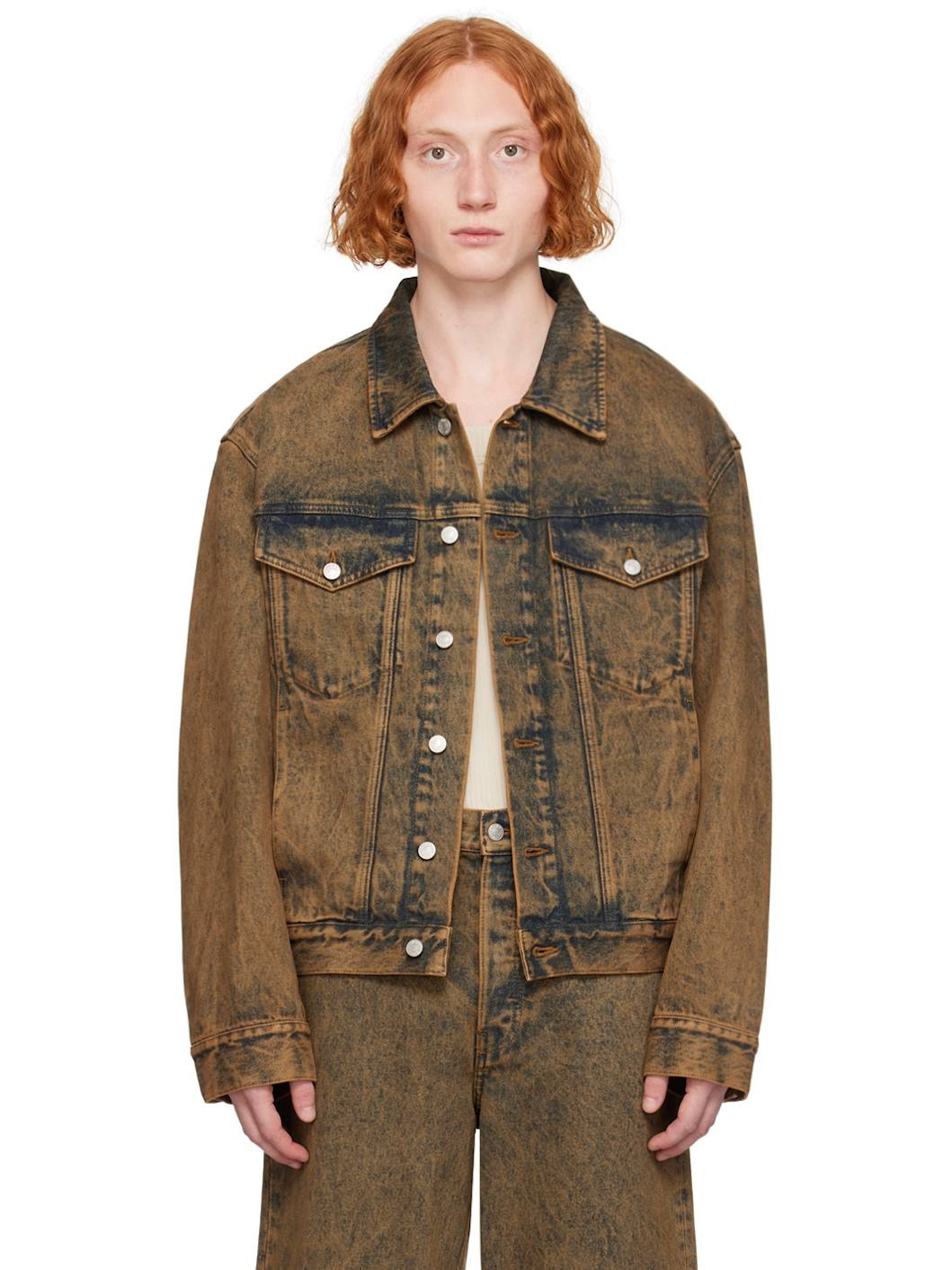 Dries Van Noten Beige Garment-Dyed Denim Jacket | REVERSIBLE