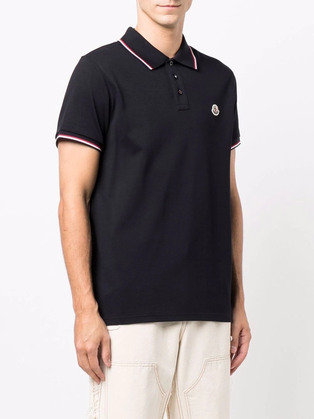 logo-patch polo shirt - 3