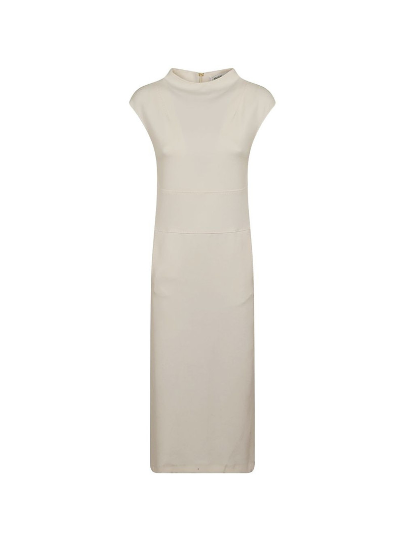 panelled cap-sleeve dress 1