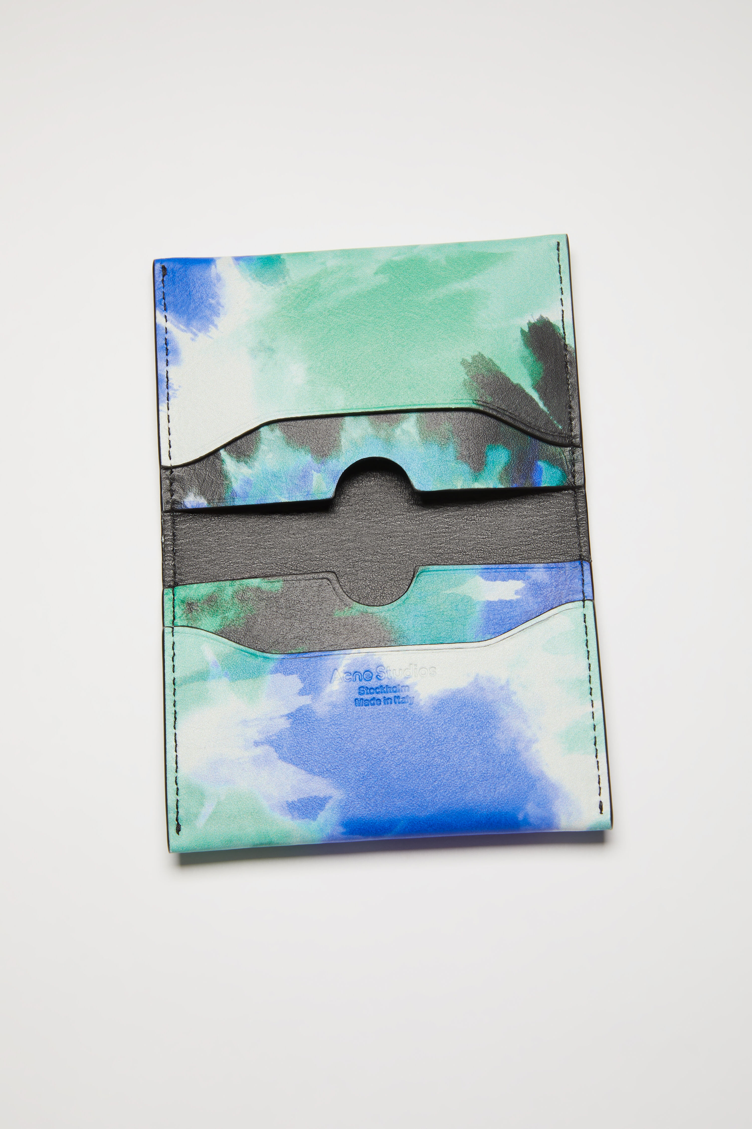 Folded card holder - Blue/green - 4