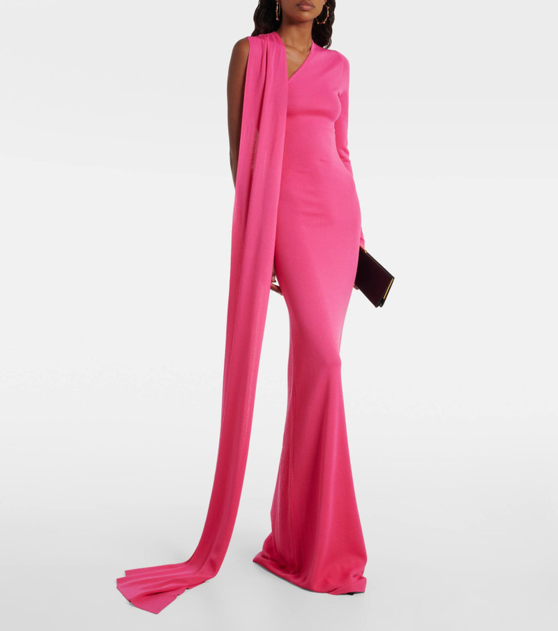 David Koma Scarf-detail jersey gown outlook