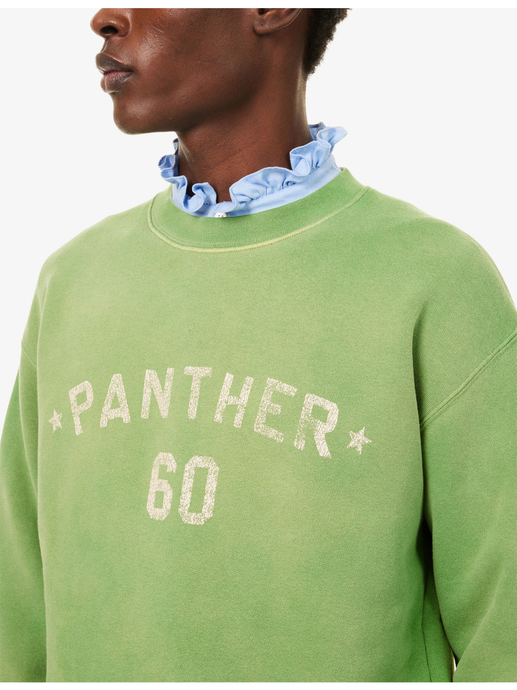 Chez-Valentino-Patch Crewneck Cotton-Jersey Sweatshirt - 5