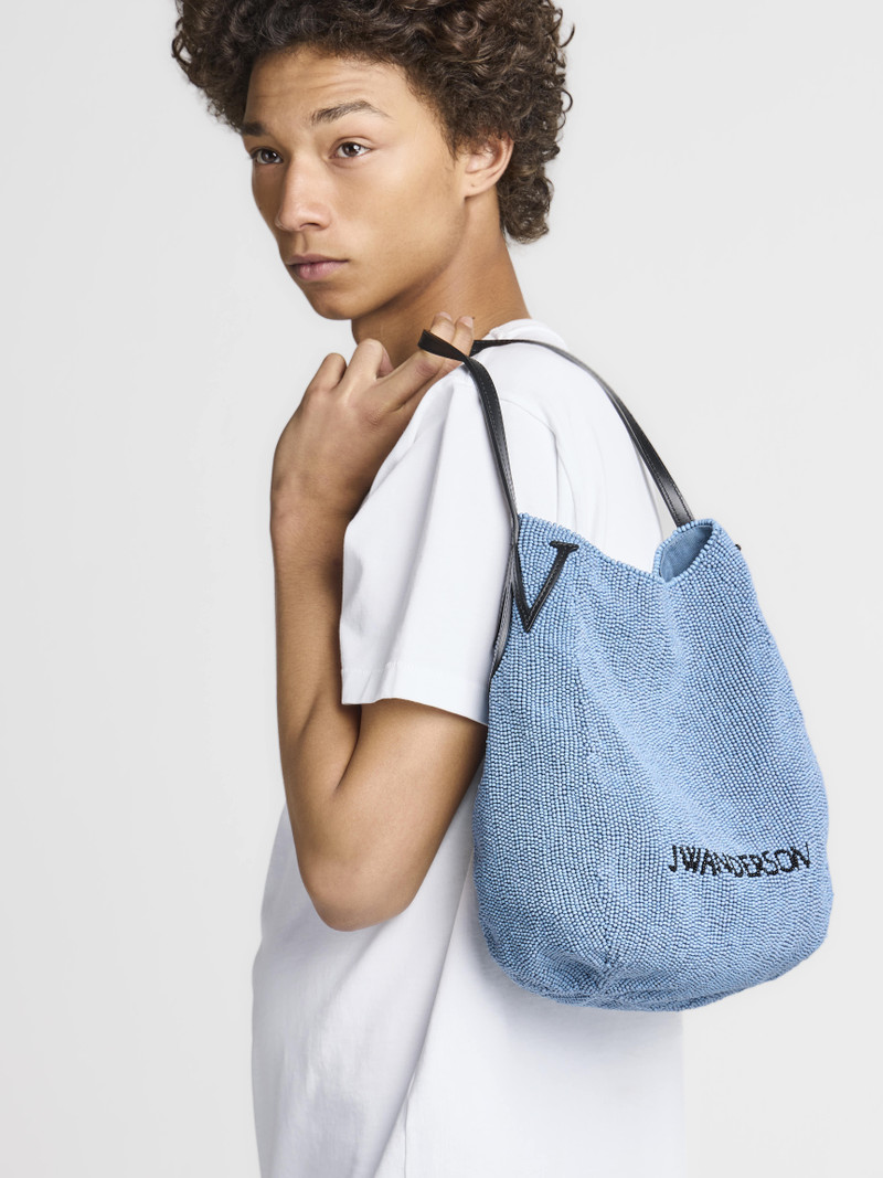 SMALL BEADED BULB BAG IN BLUE 1