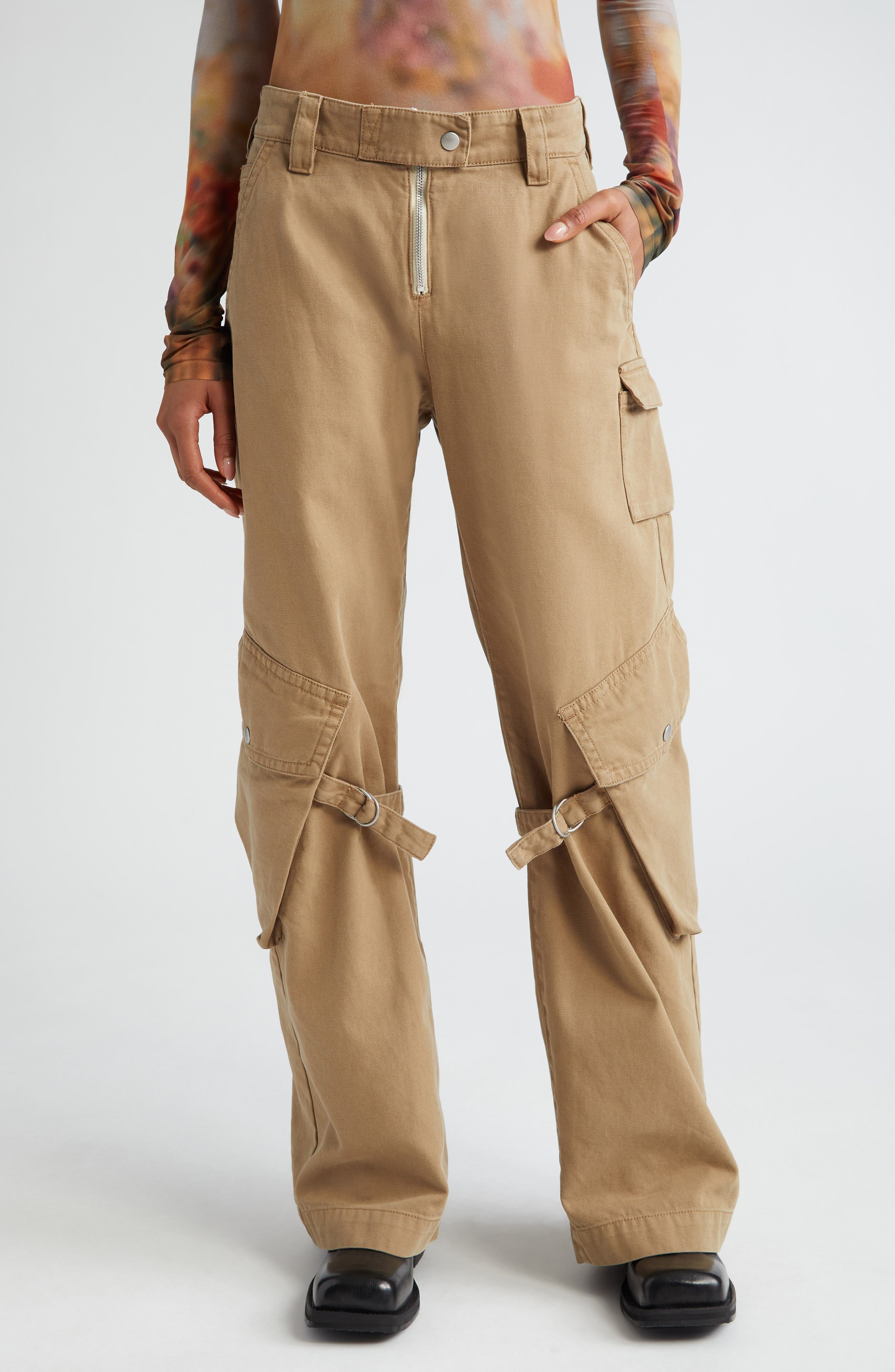 Potinal Cotton Canvas Cargo Pants - 1