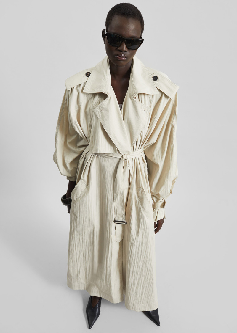 Elsdon Fluid Long Trench - Light Beige 5