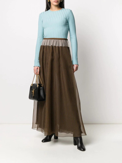 FENDI Vichy pattern organza skirt outlook