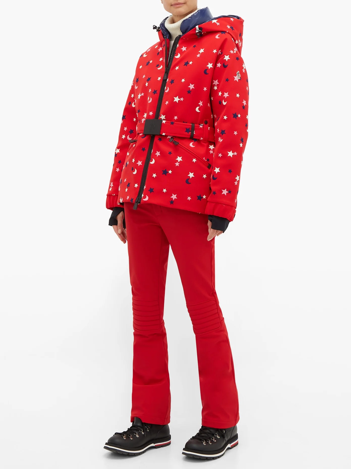 Star and moon embroidered ski jacket - 6