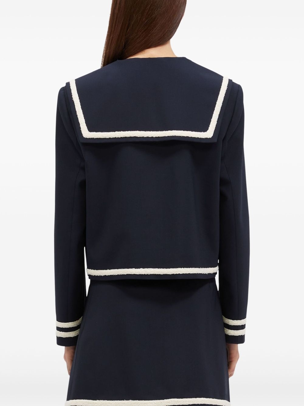 contrasting-trim jacket - 4