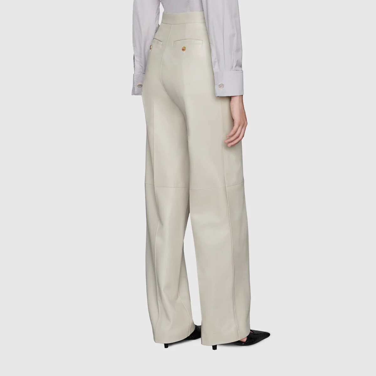 Soft leather high waist pant - 4