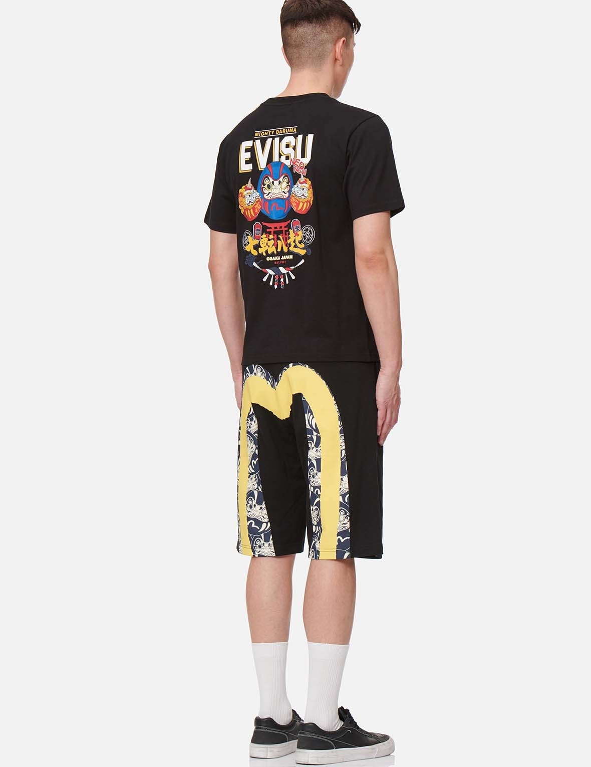 DOUBLE DARUMA DAICOCK PRINT SWEAT SHORTS - 5