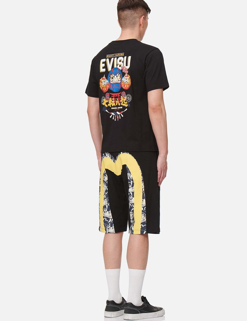 DOUBLE DARUMA DAICOCK PRINT SWEAT SHORTS 5