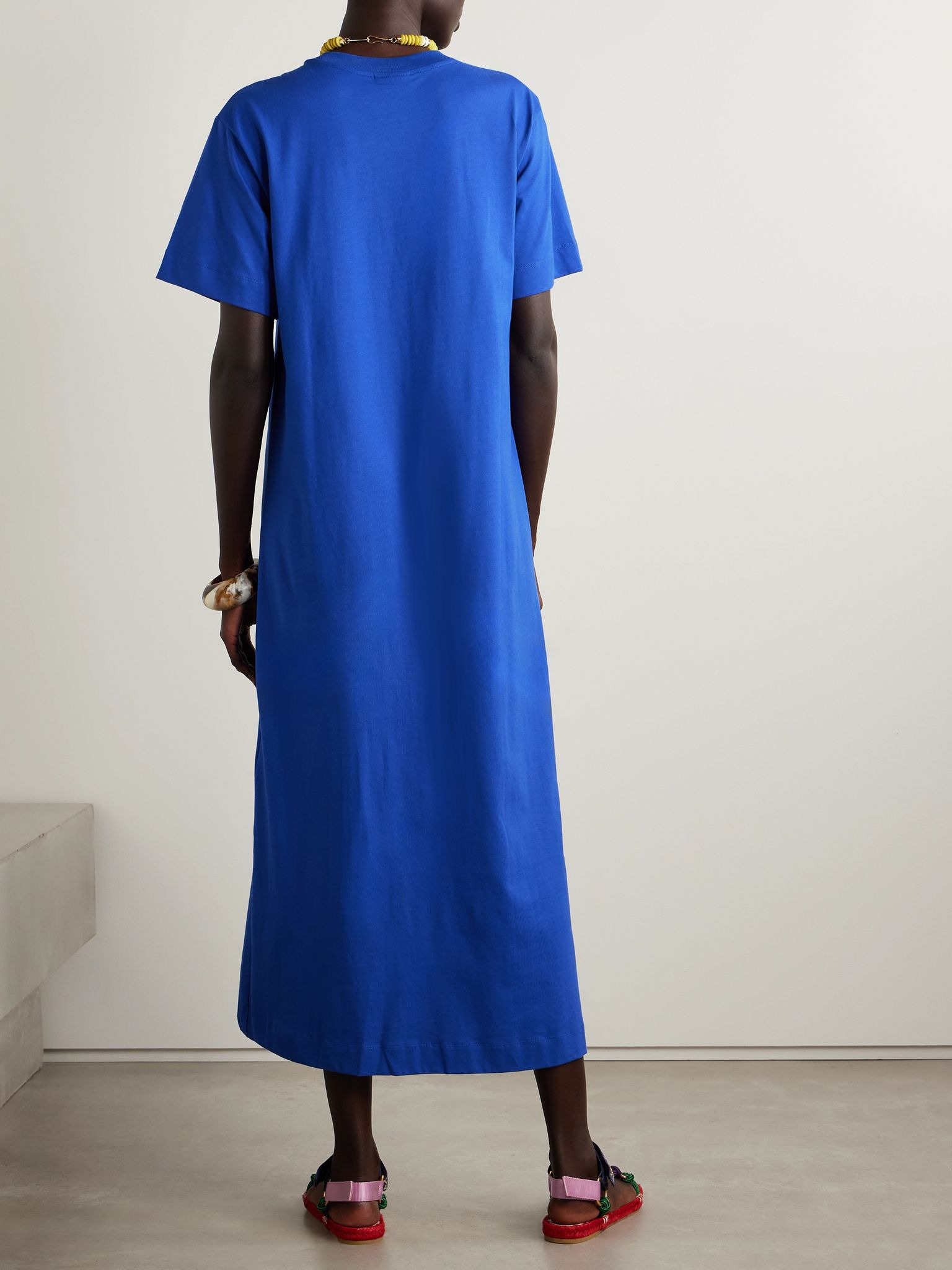 Rio oversized printed cotton-jersey maxi dress Blue - 3