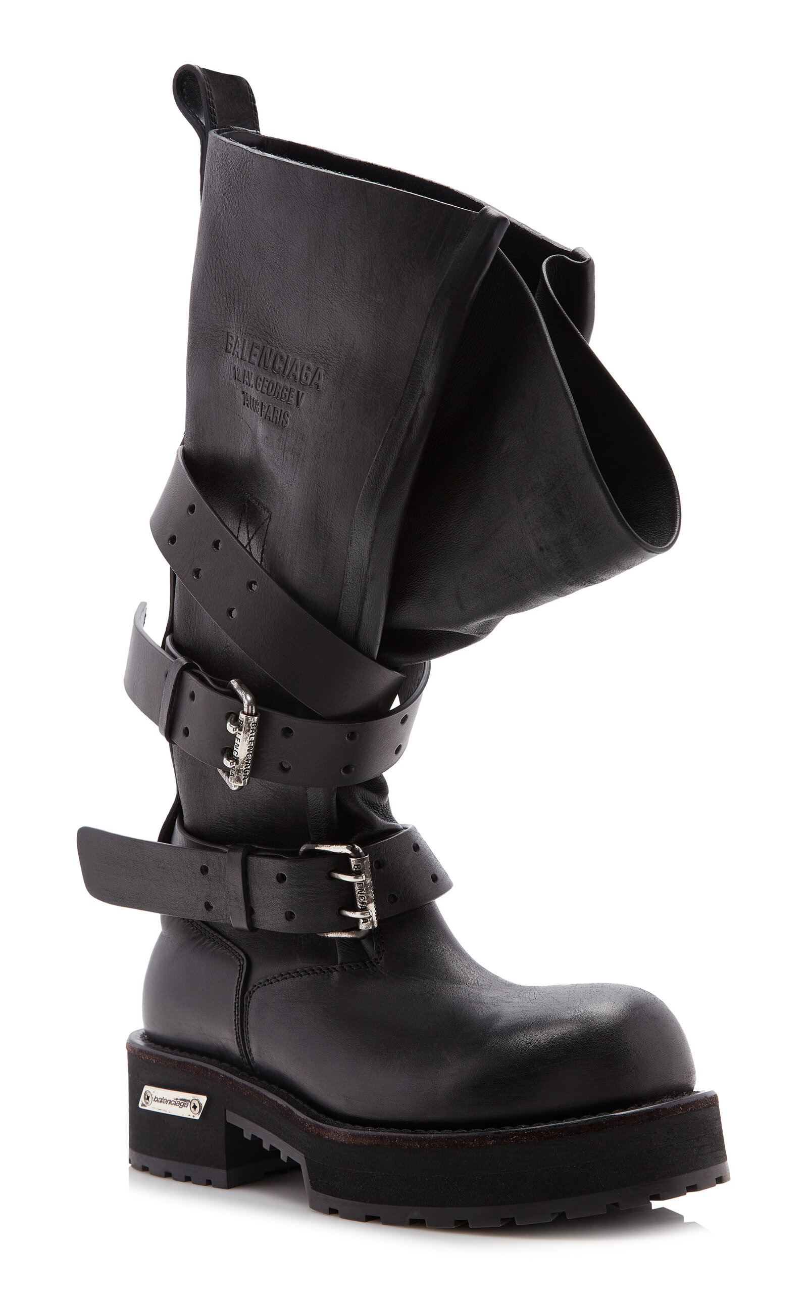 Venom Leather Platform Knee Boots black - 3