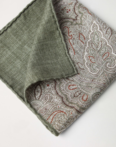 Brunello Cucinelli Silk pocket square with paisley design outlook
