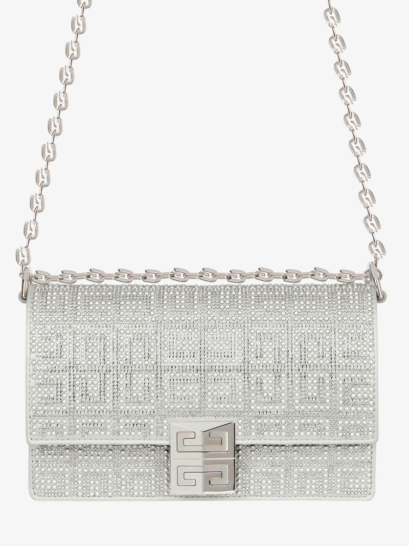 SMALL 4G BAG IN SATIN WITH 4G STUDS AND STRASS 7