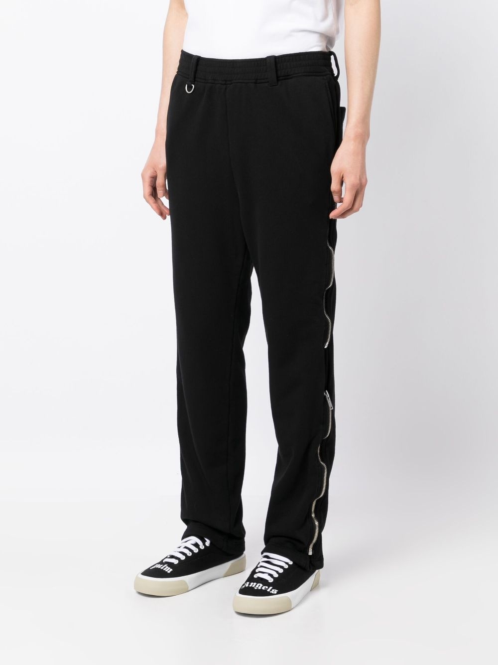 logo-patch straight-leg trousers - 3