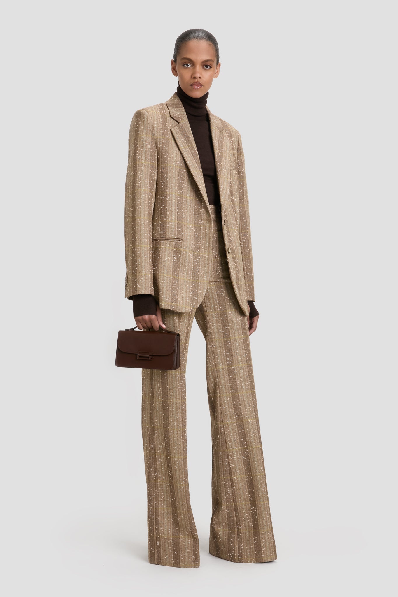 Classic Tailored Jacket In Beige-Pistachio Check - 5