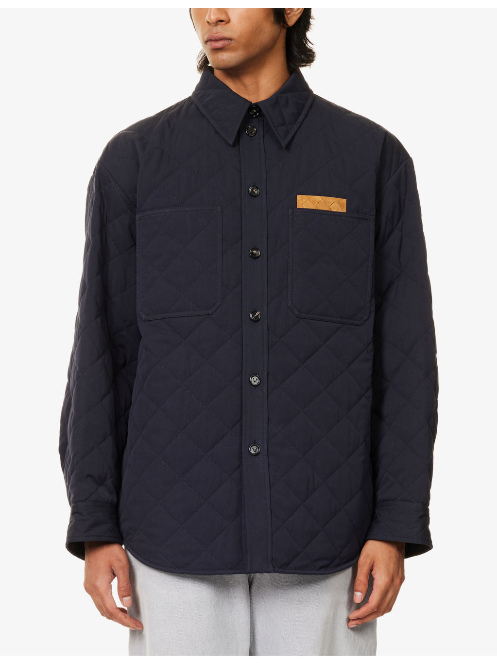 Padded Patch-Pocket Cotton-Blend Overshirt - 3