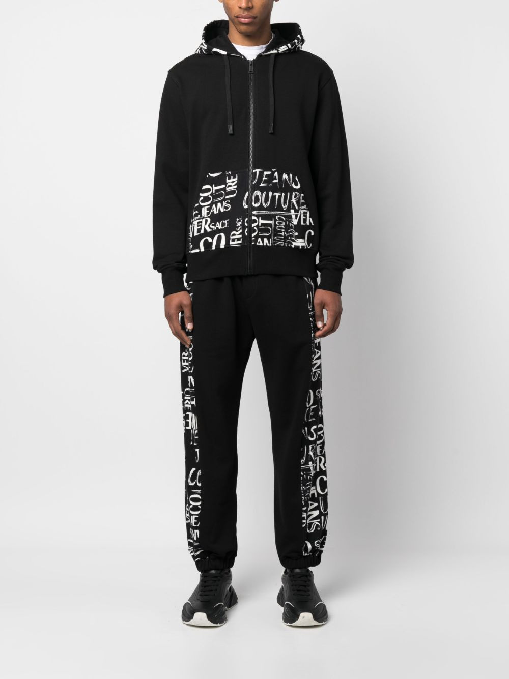 logo-print cotton track pant - 2