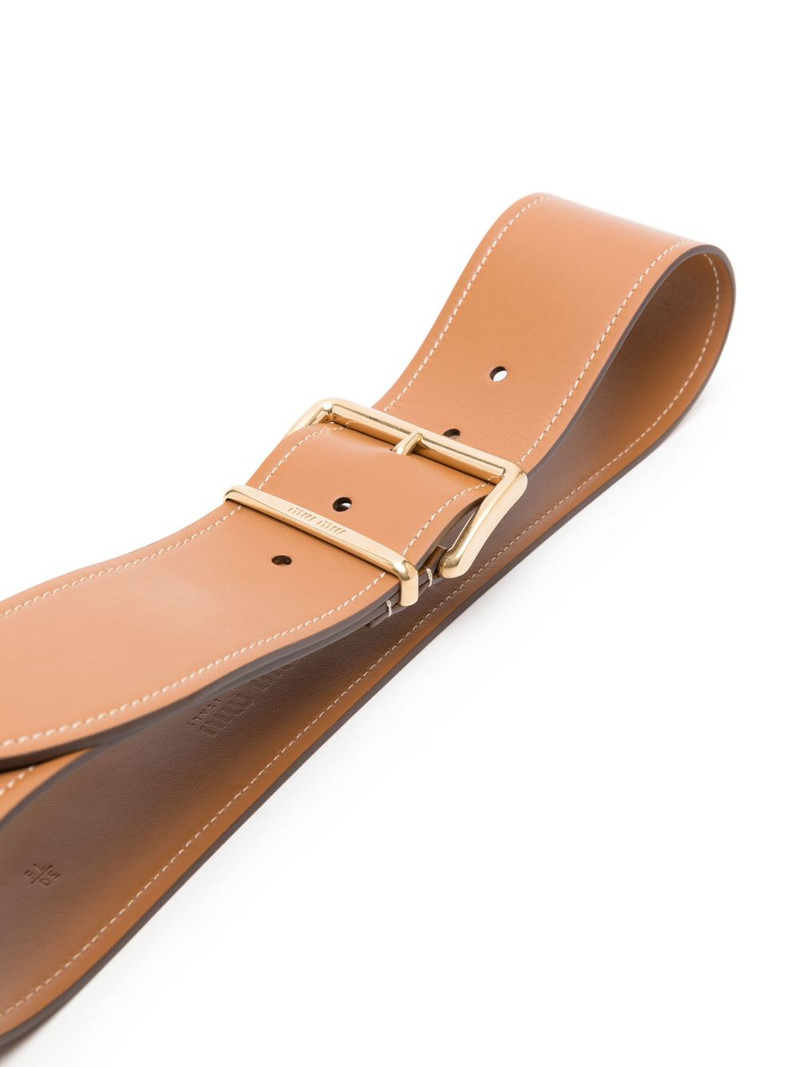 Miu Miu logo-engraved buckle leather belt outlook