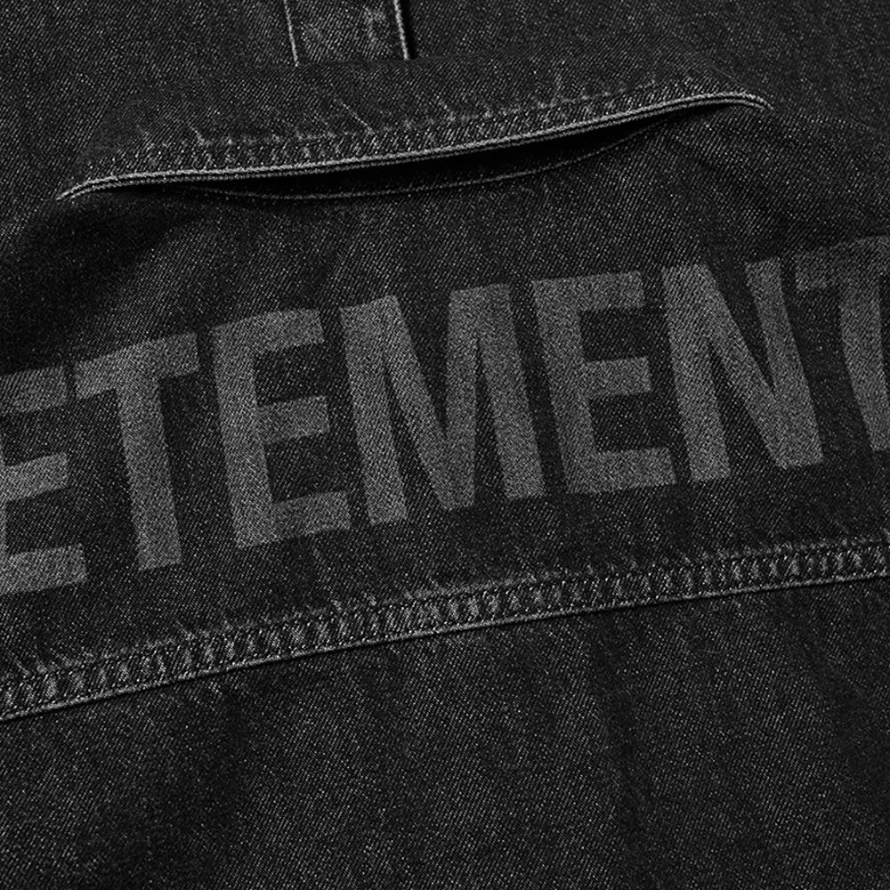 VETEMENTS Back Logo Oversized Denim Overshirt - 4