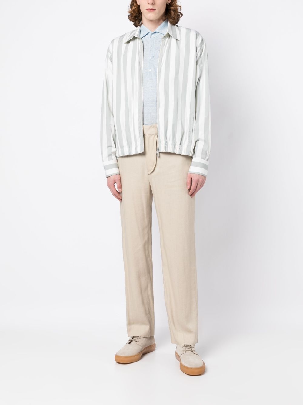 striped zip-up jacket - 2