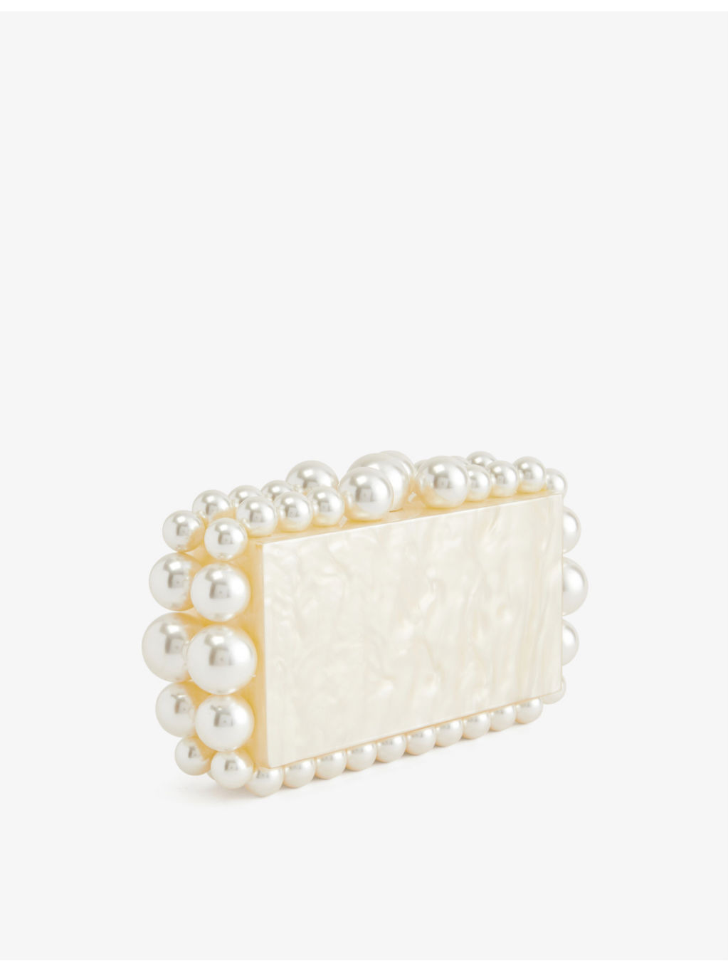 Eos faux-pearl and acrylic clutch bag - 3