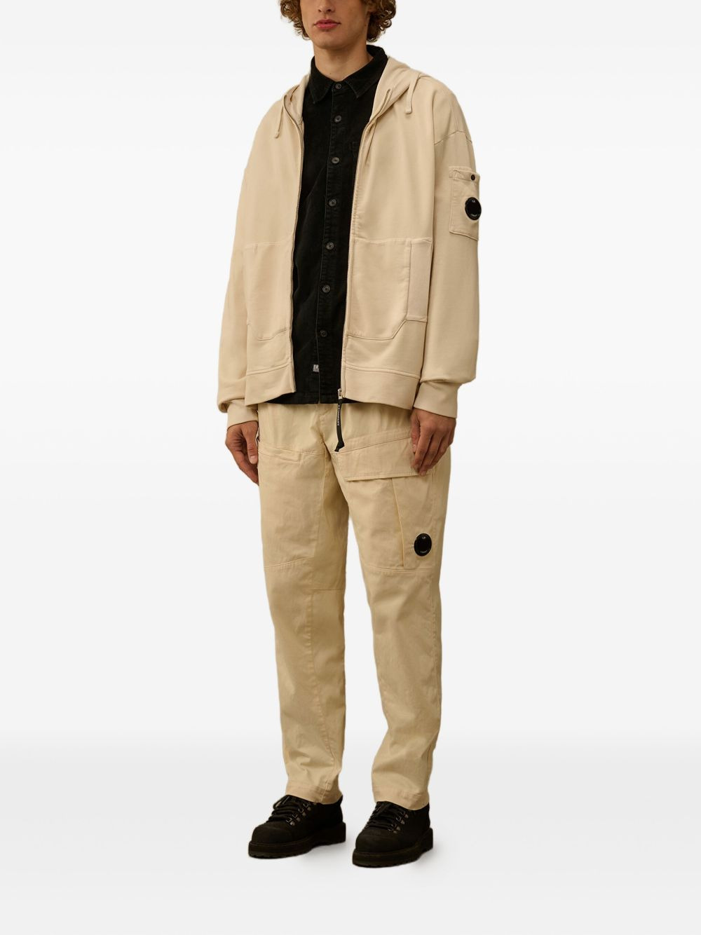 goggle-detail zip-up hoodie - 2