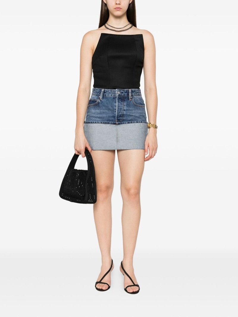 Alexander Wang logo-embroidered denim mini skirt outlook