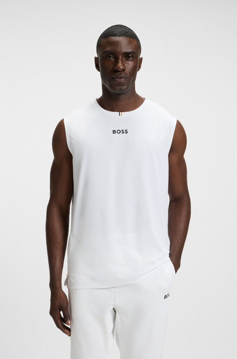 ACTIVE TANK TOP IN STRETCH FABRIC WITH REAR STRIPES 2