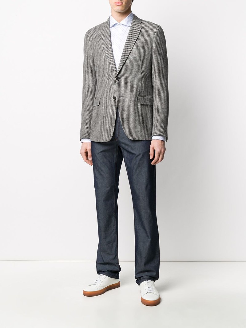 EMPORIO ARMANI single-breasted textured blazer outlook