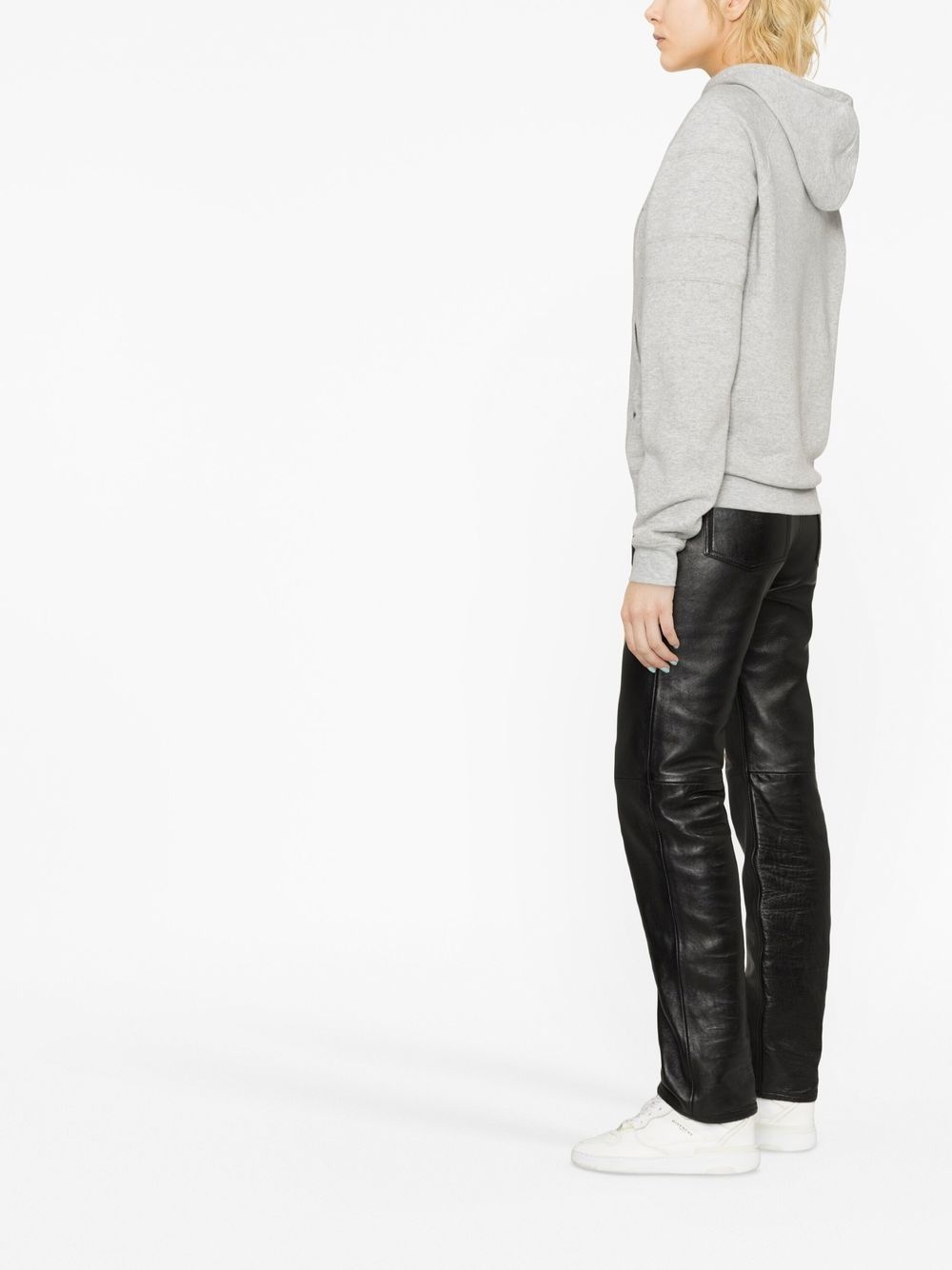 embroidered-logo cotton hoodie - 3
