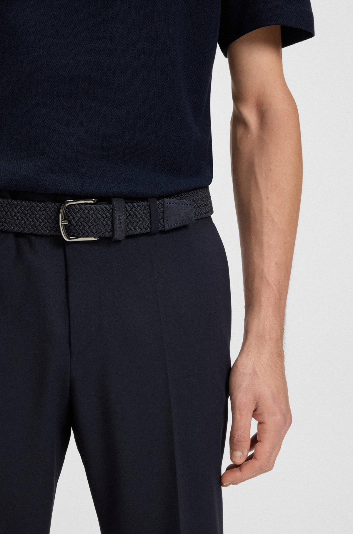 WOVEN BELT WITH LEATHER TRIMS - 2