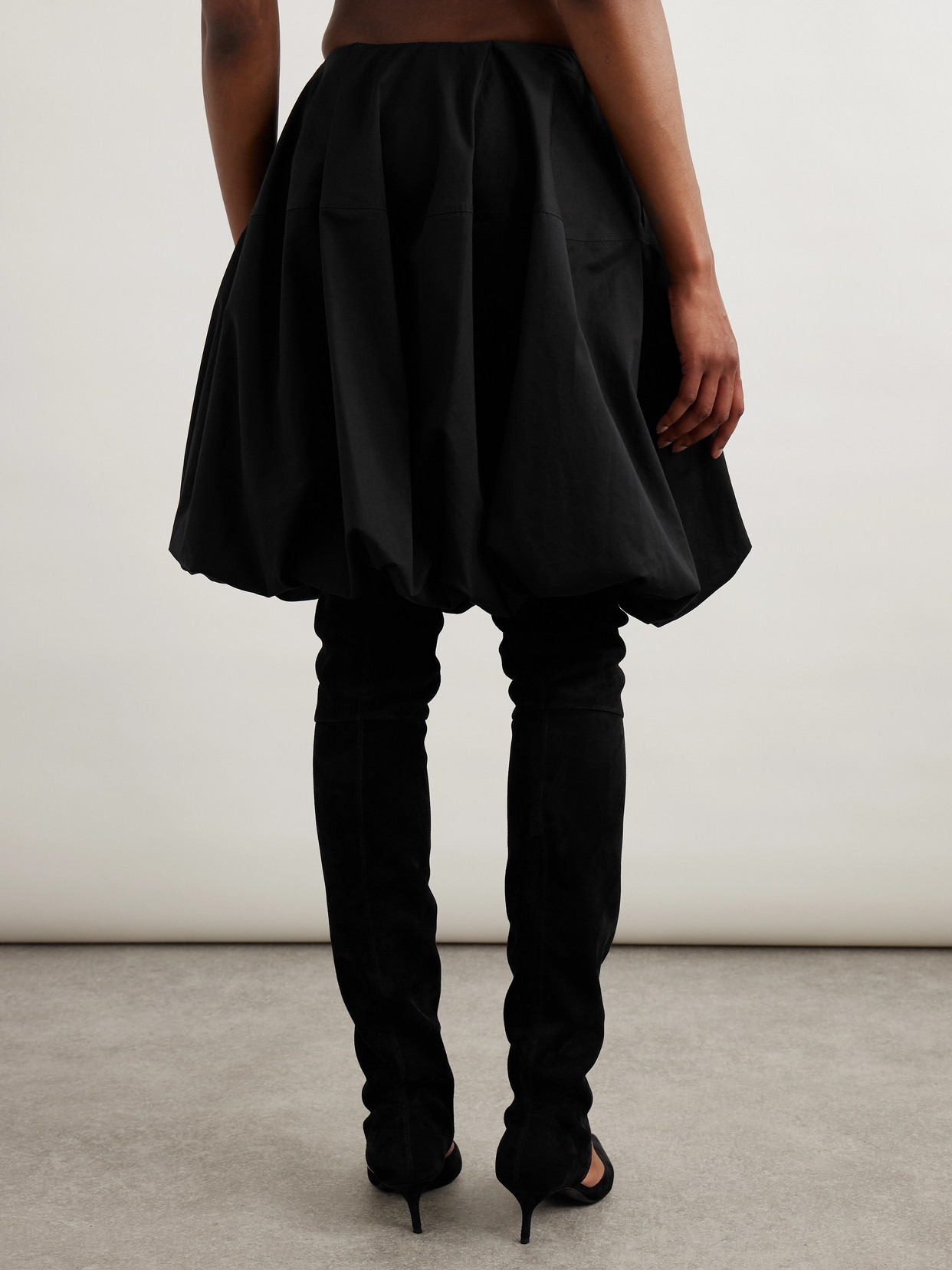Gathered Cotton-poplin Mini Skirt - 3