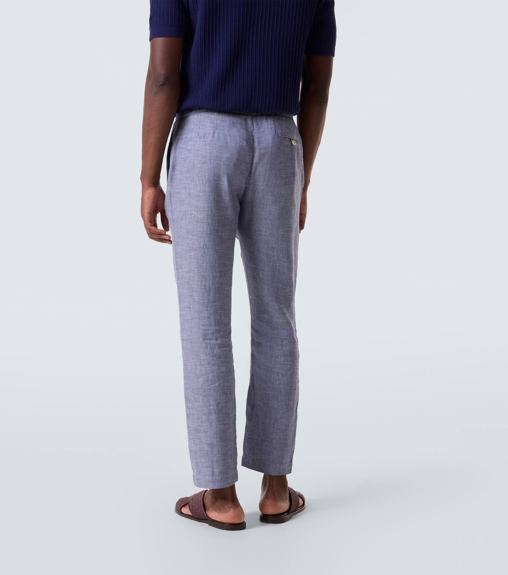 Oscar linen and cotton straight pants - 4