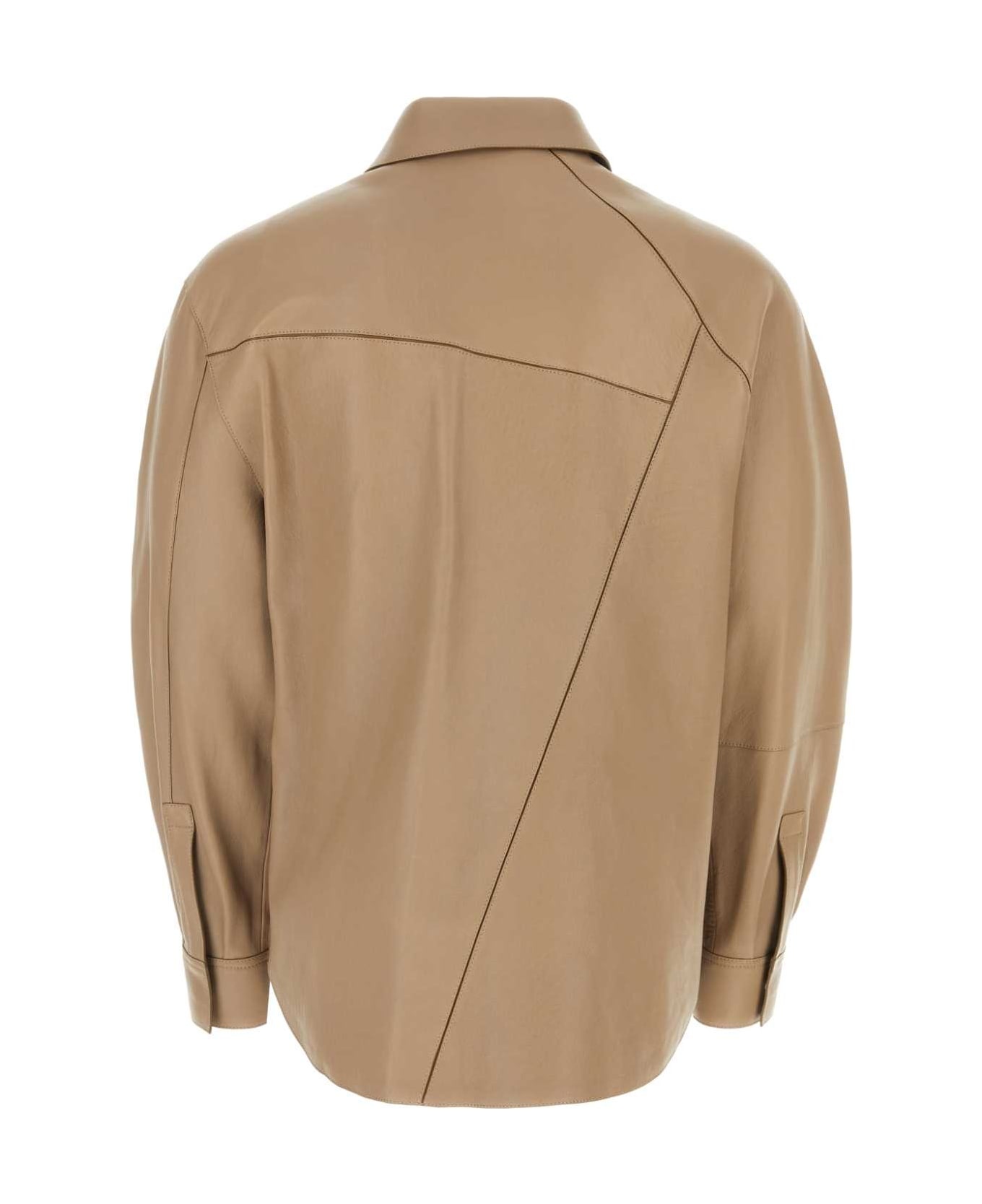 Dove Grey Leather Shirt - 2