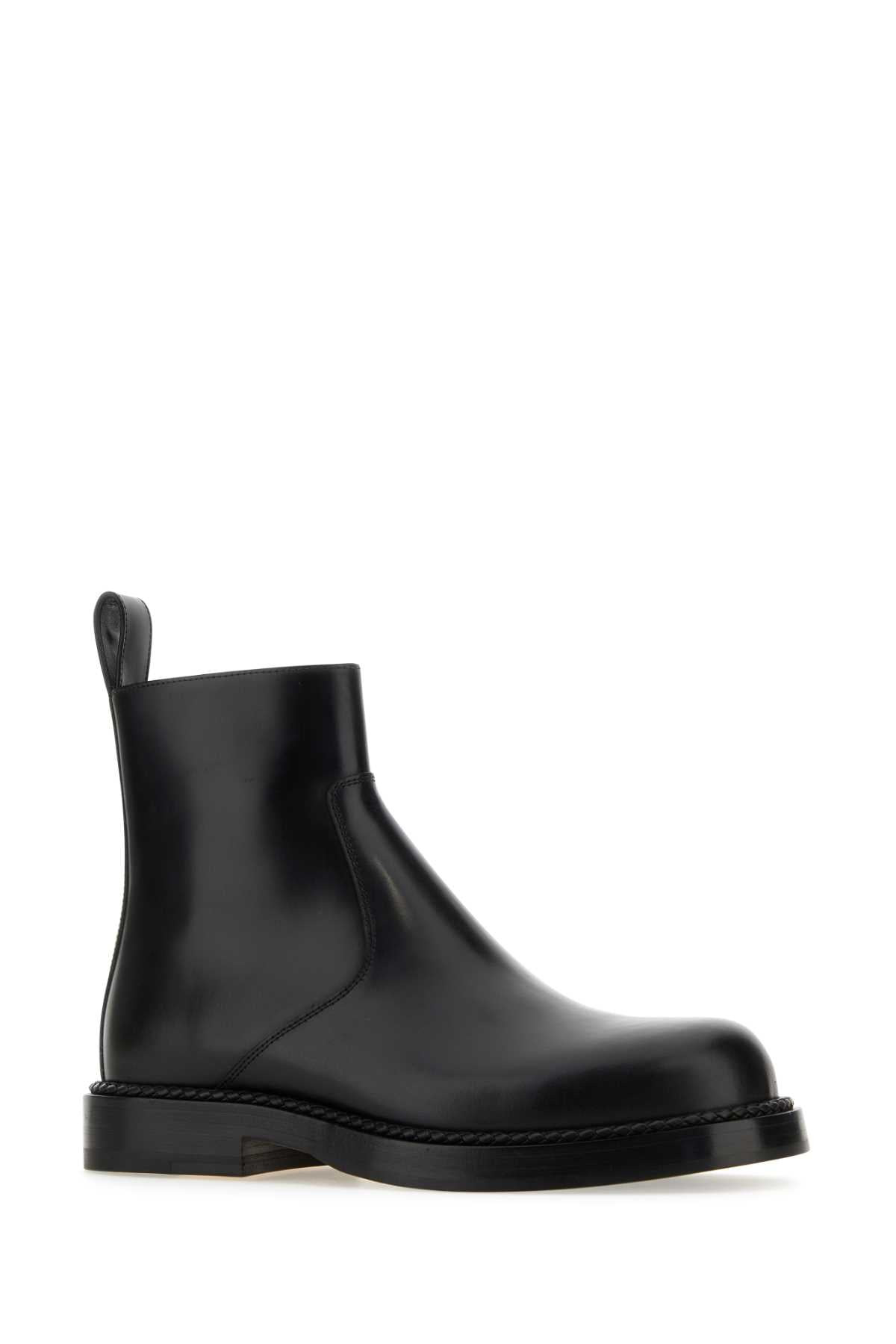 Bottega Veneta Men Black Leather Strut Ankle Boots - 2