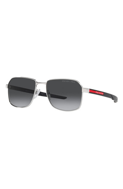 Prada 57mm Polarized Gradient Rectangular Sunglasses outlook