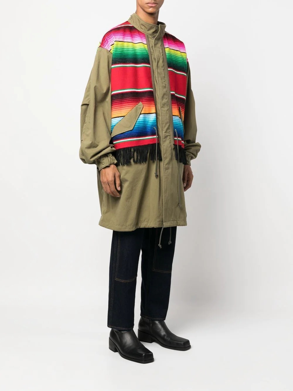 Navako striped parka coat - 3
