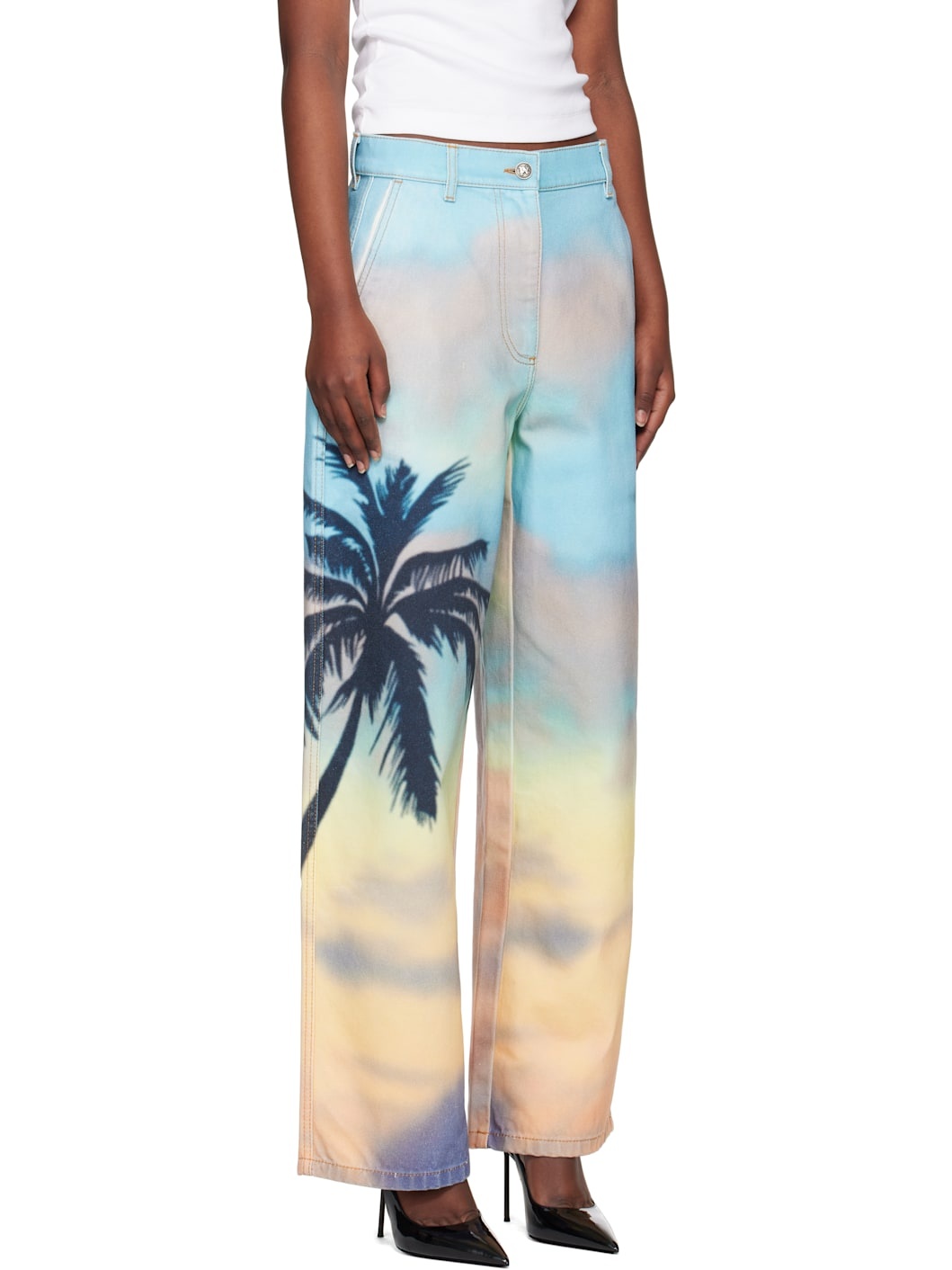 Multicolor Sunrise Palm Baggy Jeans - 2