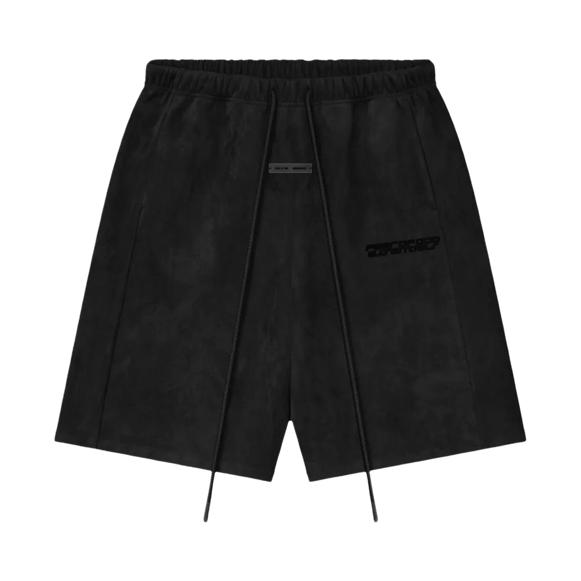 Fear of God Essentials Suede Fleece Relaxed Shorts 'Vintage Black' - 1